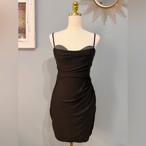 B Darlin Black Mini Dress with Studded Detail